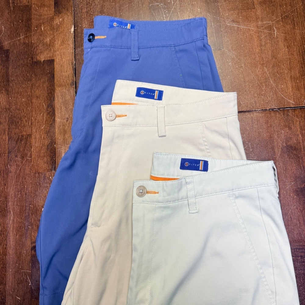 Stitch Golf Shorts Mens 32 Multicolor Lot of 3 Performance Stretch Britches